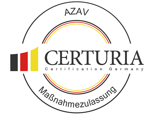 Logo Maßnahme Zertifizierung von CERTURIA nach AZAV