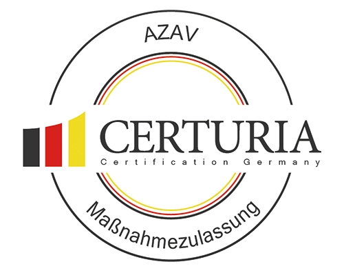 Logo Maßnahme Zertifizierung von CERTURIA nach AZAV